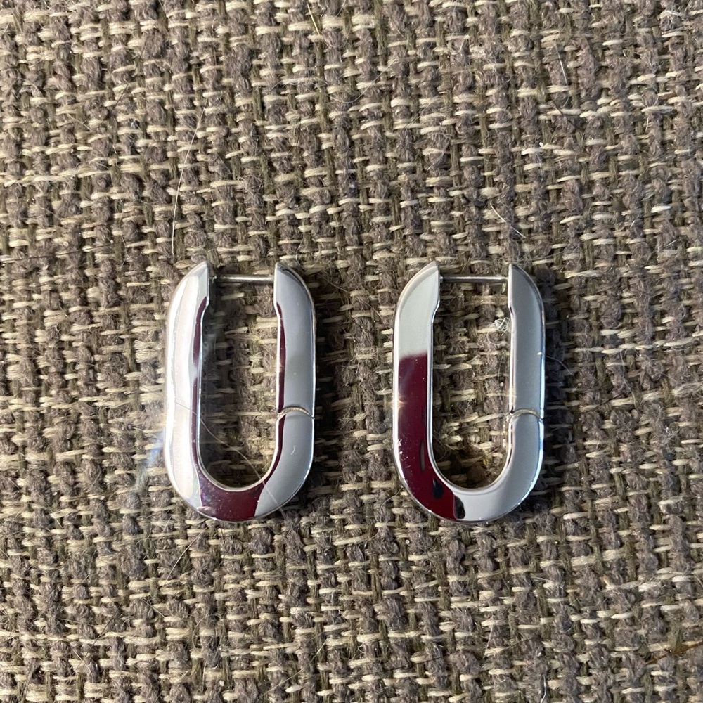 Jenny Bird Silver U Link Earrings